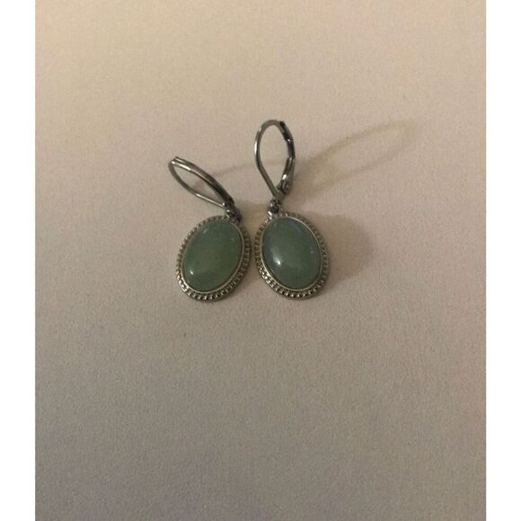 New~Gorgeous Oval Adventurine Bolo Slider Bracelet & Earring Set - Picture 6 of 6